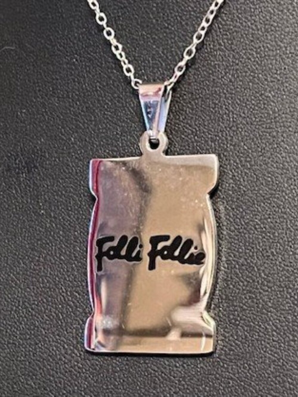 Stainless Steel Dogtag Pendant Necklace on 22" Silverplated Chain (P50)